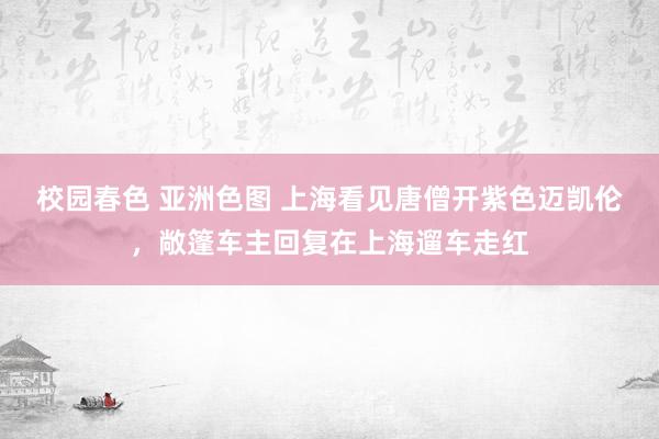 校园春色 亚洲色图 上海看见唐僧开紫色迈凯伦，敞篷车主回复在上海遛车走红